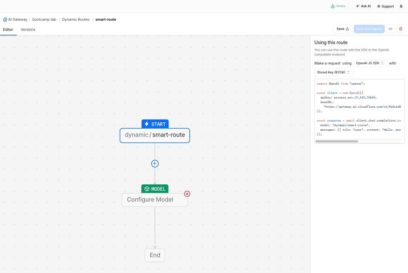 Visual flow builder