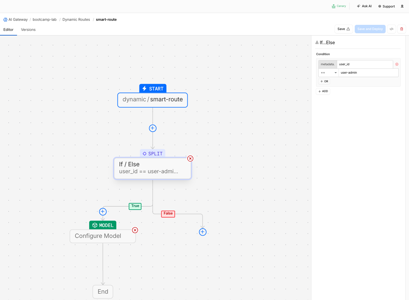 Configure conditional node