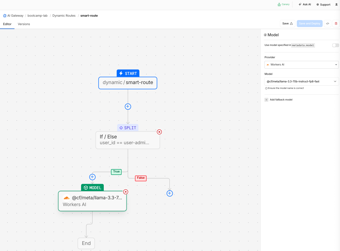 Configure model node for large model